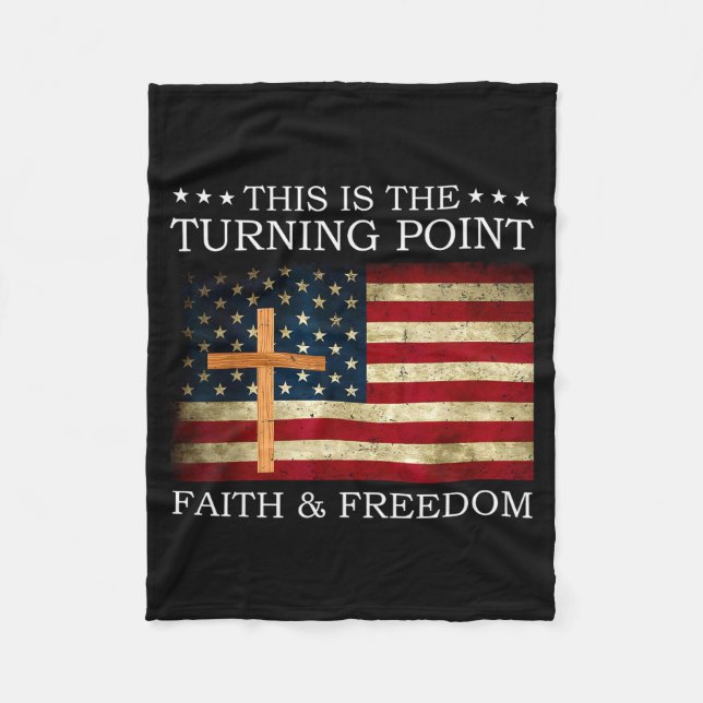 This Is The Turning Point Patriotic Christian Fait Fleecedecke (Vorderseite)
