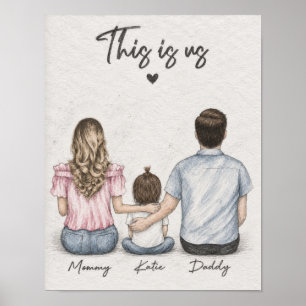 This Is Us Eltern und Kind Graphit Familienposter Poster