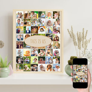 This is Us Fotocollage 40 quadratische Bilder Crem Poster