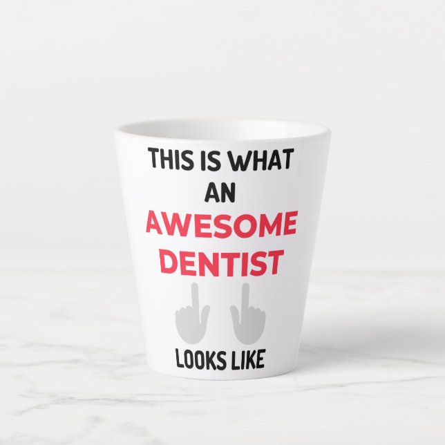 This Is What An Awesome Dentist Looks 2 Milchtasse (Vorderseite)