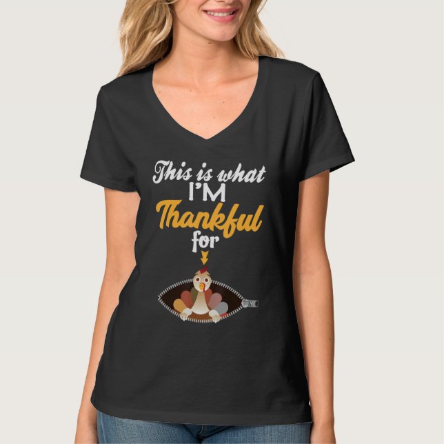 This Is What I'm Thankful For Pregnancy Announceme T-Shirt (Vorderseite)