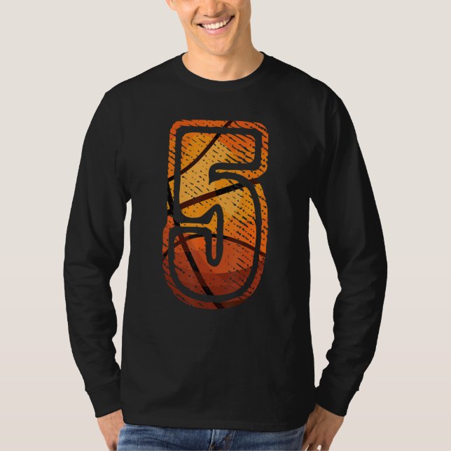 This kids basketball with number 5 T-Shirt (Vorderseite)