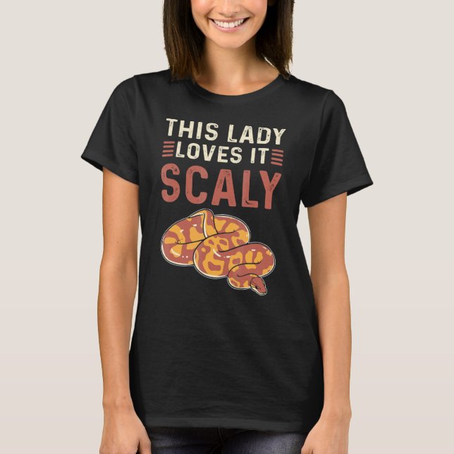 This Lady Loves It Scaly Royal Python Banana Ball  T-Shirt (Vorderseite)