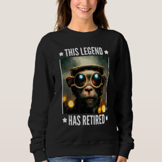 This legend has retired Cool illustrated monkey Sweatshirt