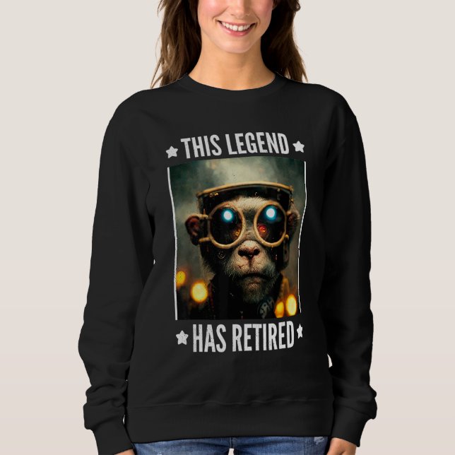 This legend has retired Cool illustrated monkey Sweatshirt (Vorderseite)
