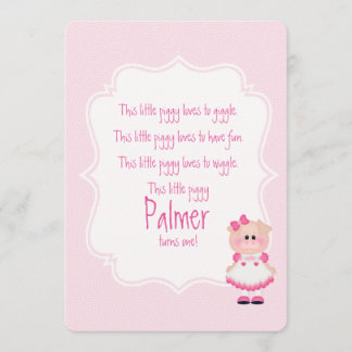 "This Little Piggy" Einladung zum ersten Geburtsta