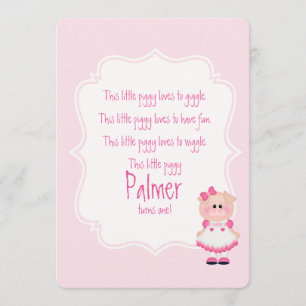 "This Little Piggy" Erster Geburtstag Einladung
