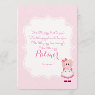 "This Little Piggy" Erster Geburtstag Einladung