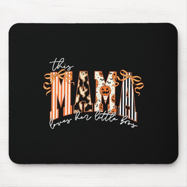This Mama Loves Her Boos Cute Soky Halloween Mama  Mousepad (Vorne)