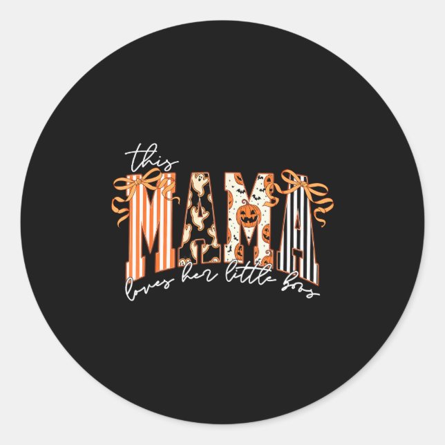 This Mama Loves Her Boos Cute Soky Halloween Mama  Runder Aufkleber (Vorderseite)