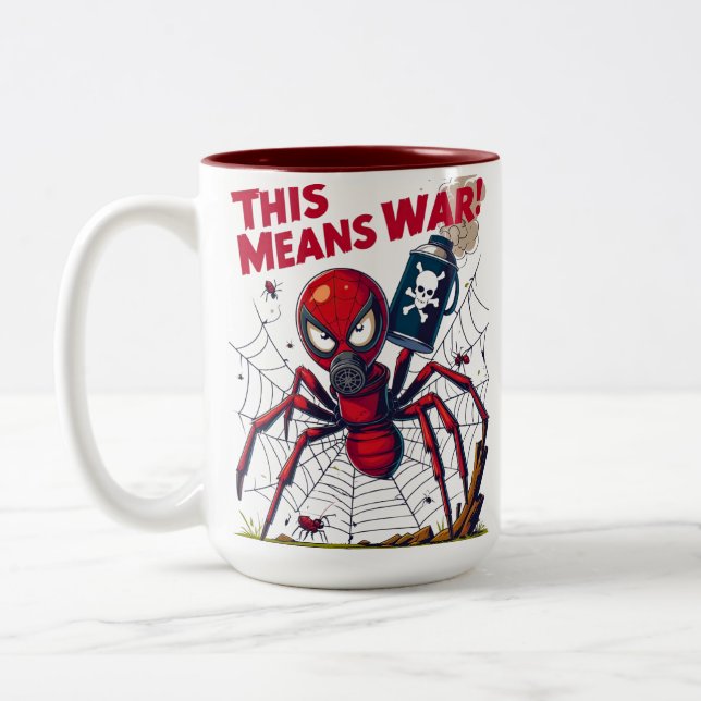 This Means War! – Spider’s Revenge Zweifarbige Tasse (Links)