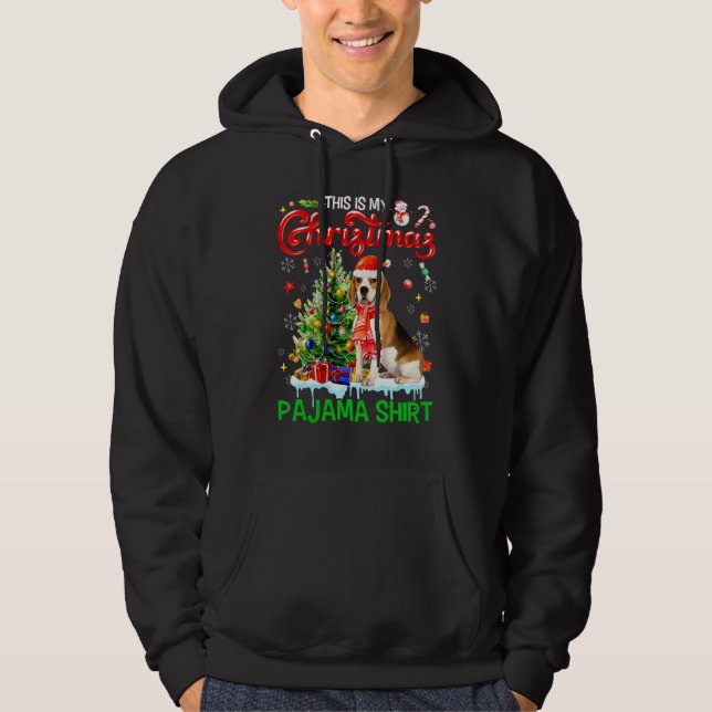 This My Christmas Pajama   Beagle Scarf Santa Xmas Hoodie (Vorderseite)