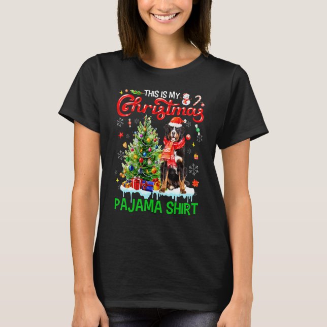 This My Christmas Pajama   Bernese Mountain Santa  T-Shirt (Vorderseite)
