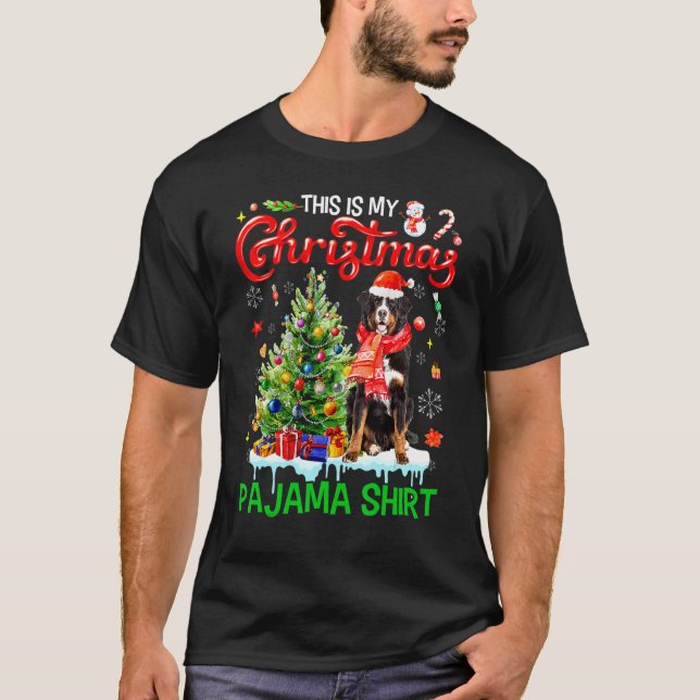 This My Christmas Pajama   Bernese Mountain Santa  T-Shirt (Vorderseite)