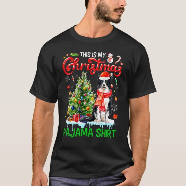 This My Christmas Pajama   Border Collie Santa Xma T-Shirt (Vorderseite)