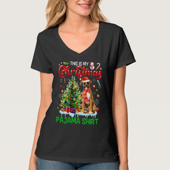 This My Christmas Pajama   Boxer Scarf Santa Xmas  T-Shirt (Vorderseite)