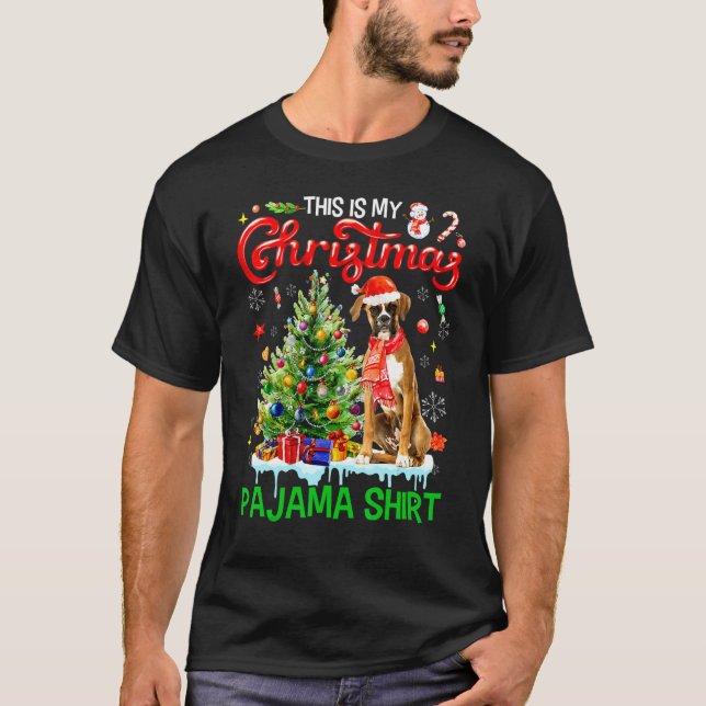 This My Christmas Pajama   Boxer Scarf Santa Xmas  T-Shirt (Vorderseite)