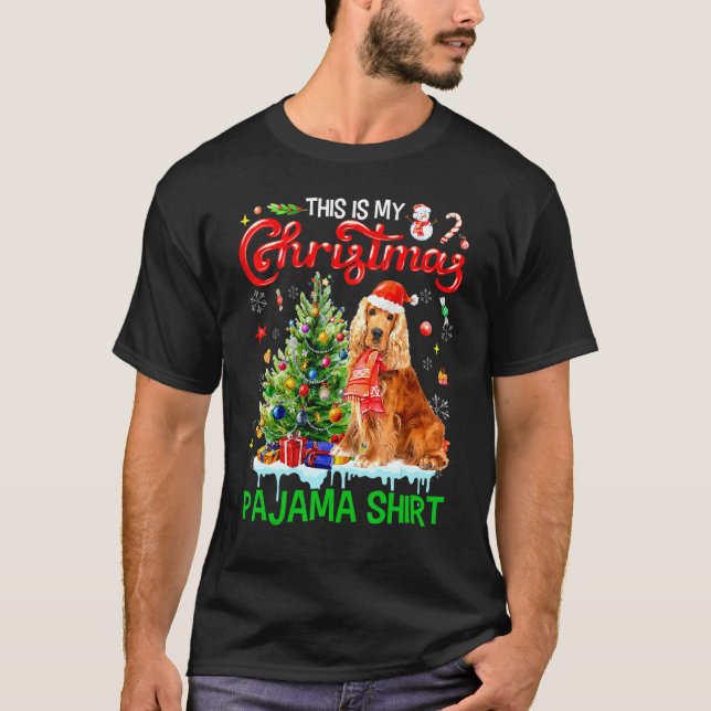 This My Christmas Pajama   Cocker Spaniel Santa Xm T-Shirt (Vorderseite)