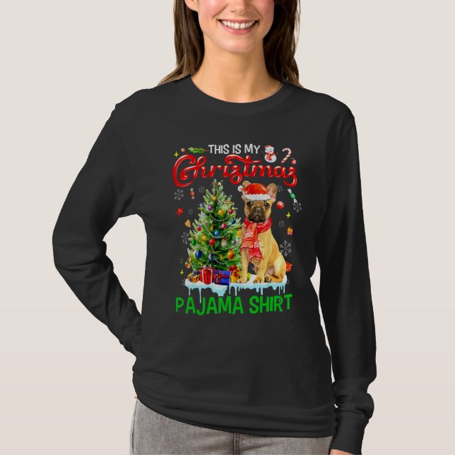 This My Christmas Pajama   French Bulldog Scarf Sa T-Shirt (Vorderseite)