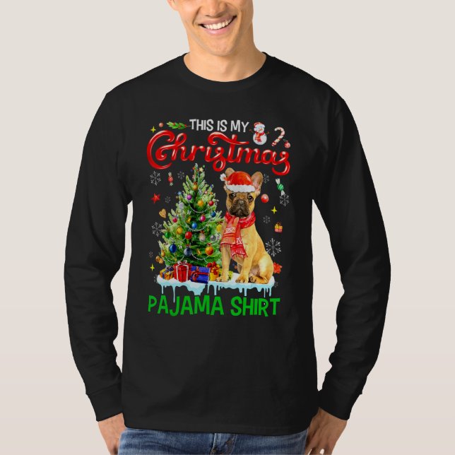This My Christmas Pajama   French Bulldog Scarf Sa T-Shirt (Vorderseite)