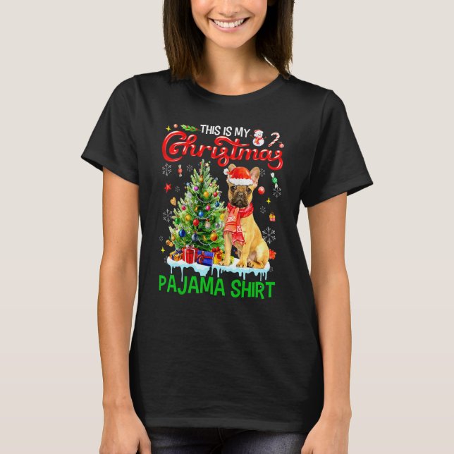 This My Christmas Pajama   French Bulldog Scarf Sa T-Shirt (Vorderseite)