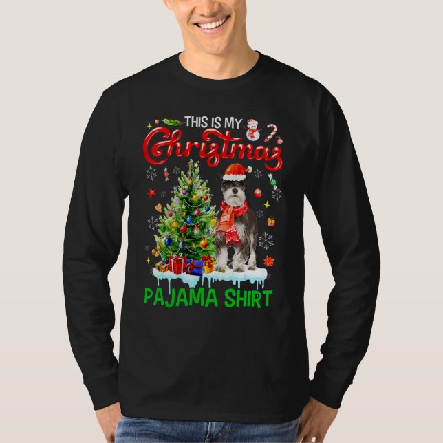 This My Christmas Pajama  Miniature Schnauzer Sant T-Shirt (Vorderseite)