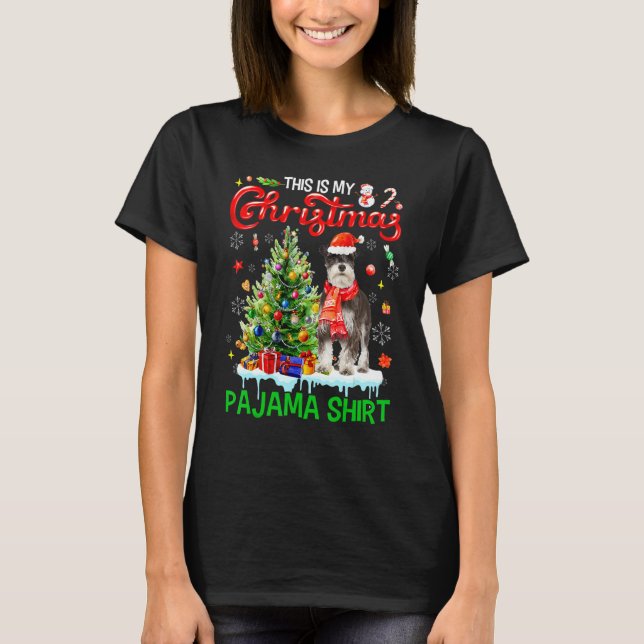 This My Christmas Pajama  Miniature Schnauzer Sant T-Shirt (Vorderseite)