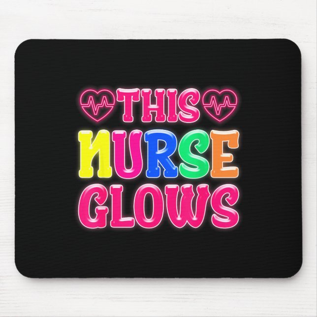 This Nurse Glows Nursing Glow Retro  Mousepad (Vorne)