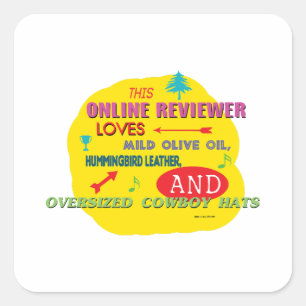 This Online Reviewer Loves Mild Olive Oil Hummingb Quadratischer Aufkleber