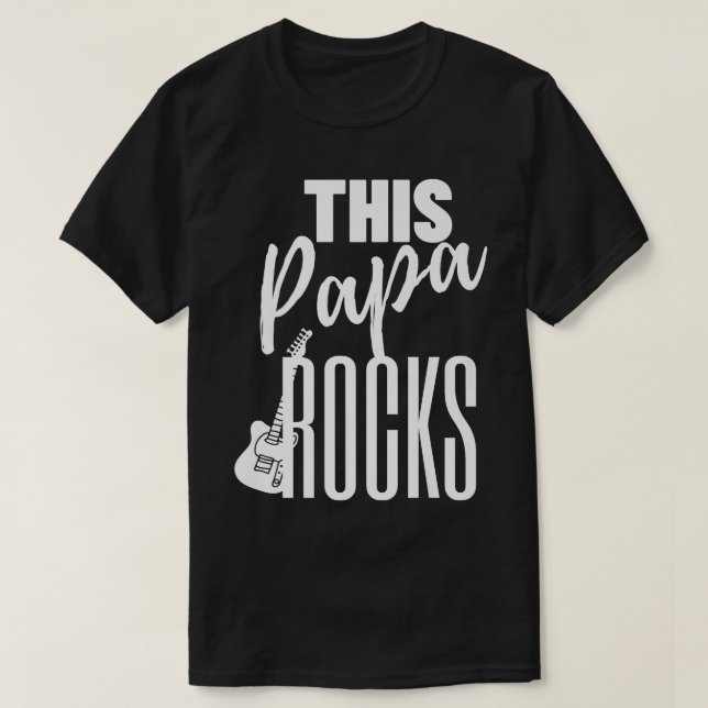 This Papa Rocks Guitar Player Rock n RollGuitar118 T-Shirt (Design vorne)