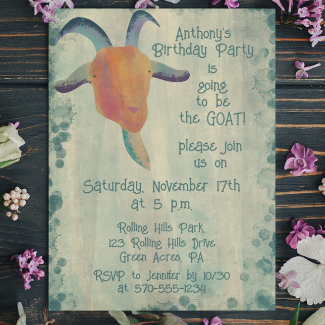 This Party is Going to Be the GOAT Einladung (Von Creator hochgeladen)