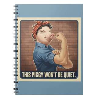 This Piggy Won't Be Quiet Spiral Notebook Notizblock