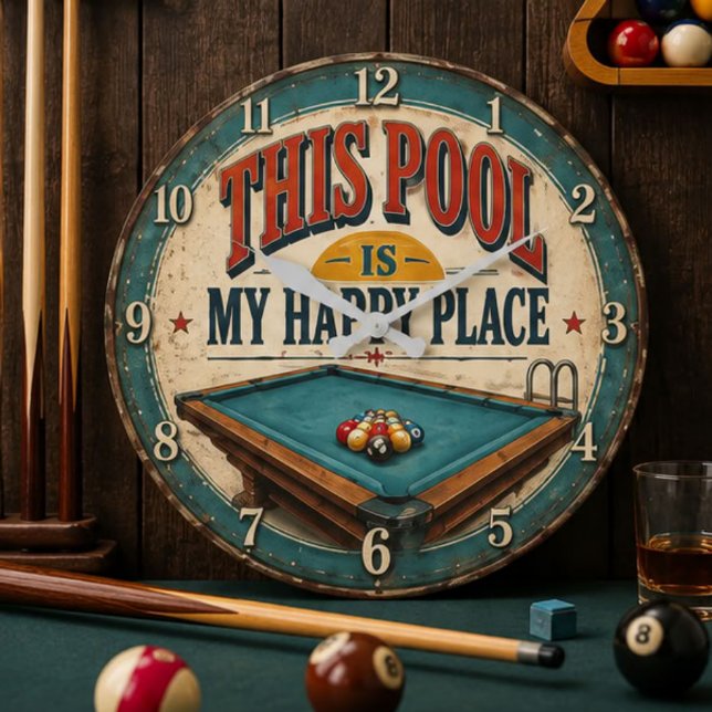 This Pool Is My Happy Place  Große Wanduhr (Von Creator hochgeladen)