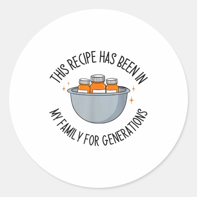 This Recipe Has Been In My Family For Generations  Runder Aufkleber (Vorderseite)