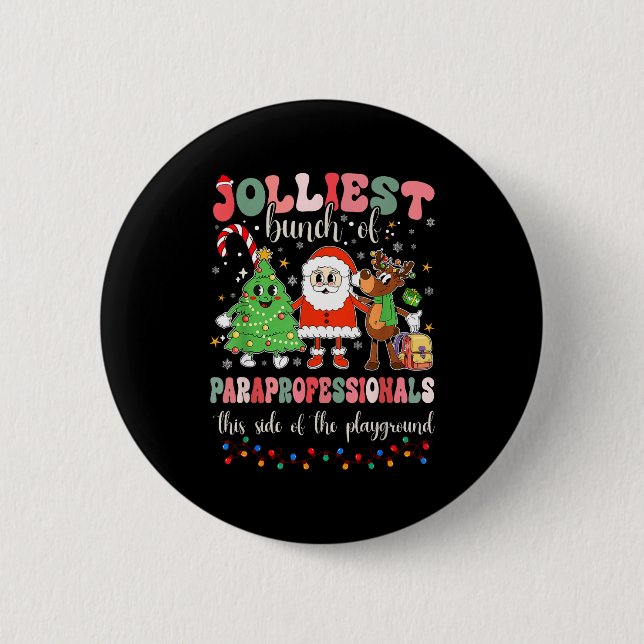 This Side Of The Playground Cute Merry Paras  Button (Vorderseite)