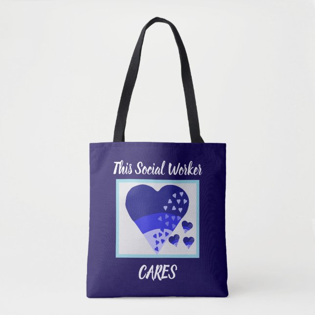 This Social Worker Cares Heart Blue  (Vorderseite)