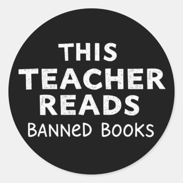 This Teacher Reads Banned Books Graphic Runder Aufkleber (Vorderseite)