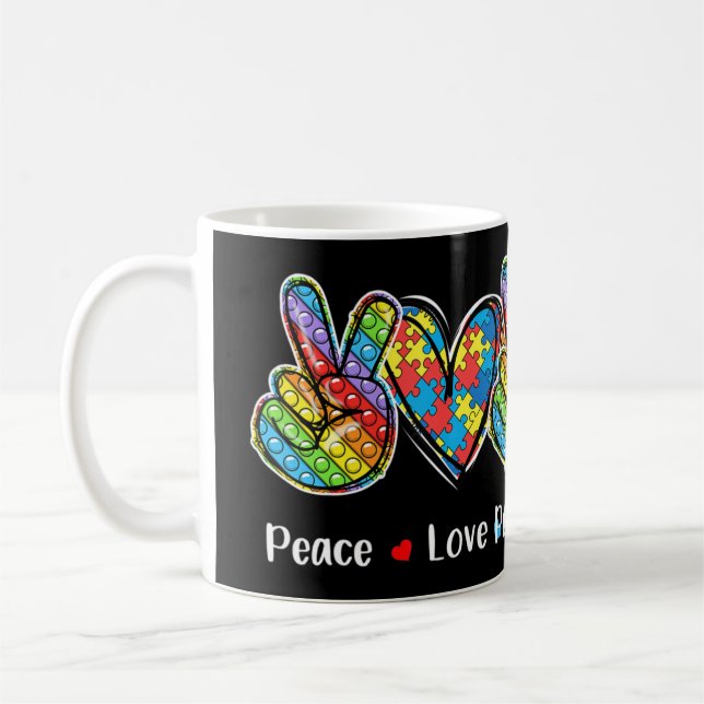 This tee with peace hand, heart shape and pop it s kaffeetasse (Links)