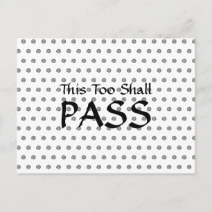 "This too shall pass" Spiral Polka Dot Postcard Postkarte