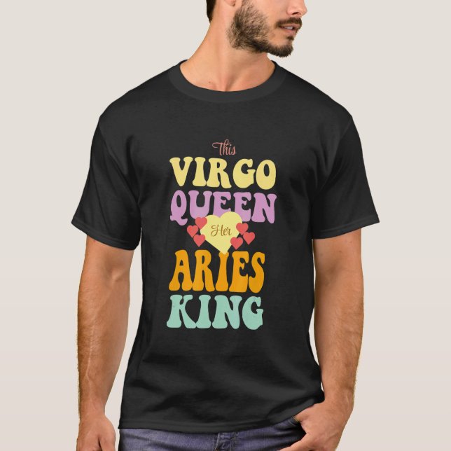 THIS VIRGO QUEEN LOVES HER ARIES KING T-Shirt (Vorderseite)