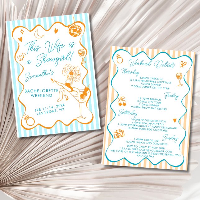 This Wife Is A Showgirl Bach Party 4-Day Itinerary Einladung (Von Creator hochgeladen)
