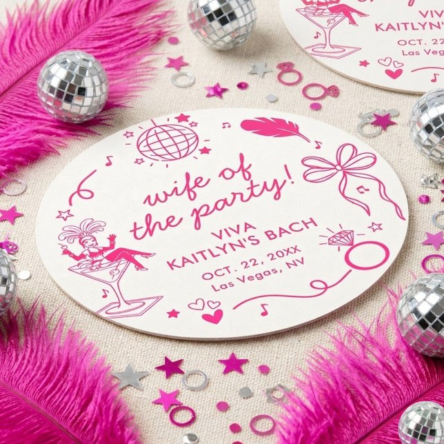 This Wife Is A Showgirl Bachelorette Party Favor Runder Pappuntersetzer (Von Creator hochgeladen)