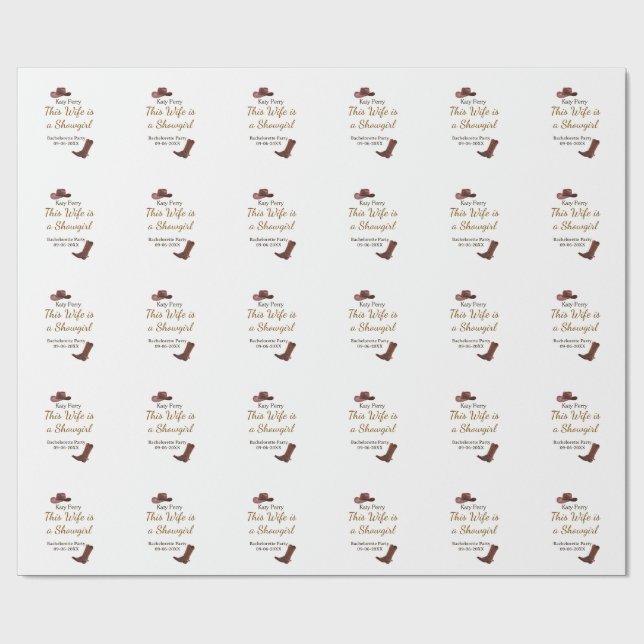 This Wife is a showgirl bachelorette party name da Geschenkpapier (Flach)