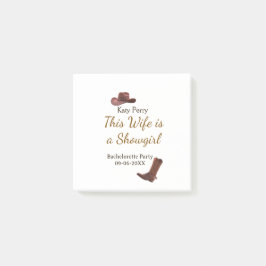 This Wife is a showgirl bachelorette party name da Post-it Klebezettel