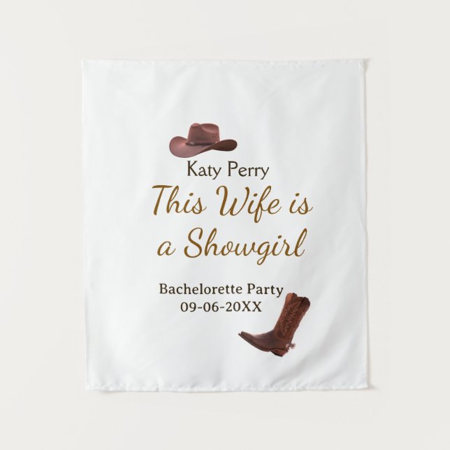 This Wife is a showgirl bachelorette party name da Wandteppich (Vorderseite)