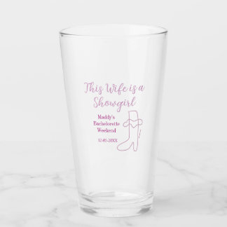 this wife is a showgirl bachelorette party purple  glas