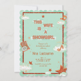 This Wife is a Showgirl Bachelorette Retro Music  Einladung