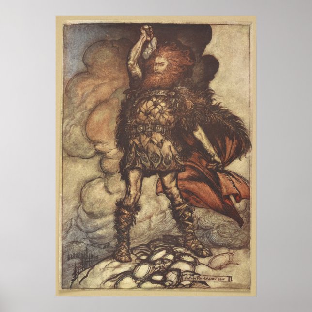 Thises hebt seinen Hammer Arthur Rackham Poster (Vorne)