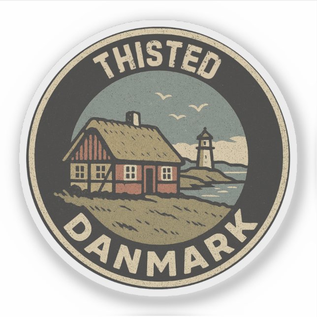 Thisted, Dänemark Aufkleber (Vorderseite)