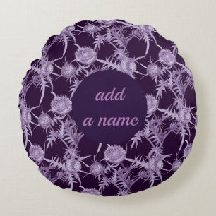 THISTL-violette Blume Rundes Kissen